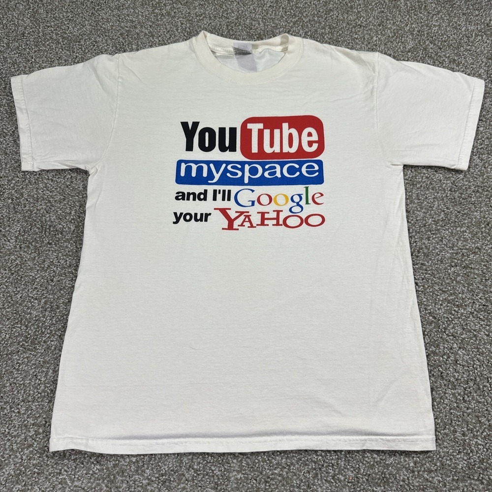 Vintage Social Media YouTube MySpace and I'll Google Your Yahoo T Shirt Medium